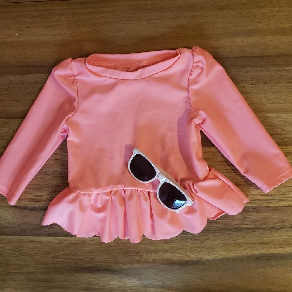Cat & Jack Rash Gaurd & H&M Sunglasses 6-9m